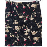 White House | Black Market Black Floral Print Pencil Skirt Size 8 Photo 0