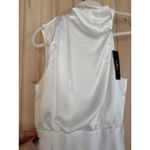 NWOT Lulus Distinctive Charm White Satin Asymmetrical Midi Dress Wedding Size S Photo 5