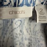 Chico's Paisley Print Open Front Jacket with Sequin Accents Size M Career Linen Photo 9