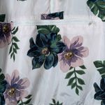 Thread Supply White Floral Pink Black Windbreaker Zipper Size Small EUC #DS Photo 2