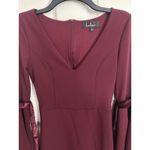 Lulus Lulu’s Burgundy Bell Sleeve Bodycon Dress Size Small Velvet Whimsigoth Romantic Photo 3