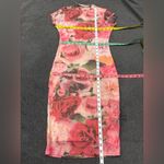 Revamped 🆕  Pink and Red Floral Midi Dress Size S Photo 2