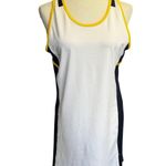 Prince Women's Tennis Match Knit Dress White/Navy/Yellow Trim – Size L White Size L Photo 1