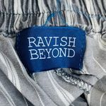 Gray White Stripe High Neck Romper Sz Small Photo 3