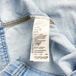 Topshop Moto Denim Jean Snap Front Dress Light Wash Square Neck Size 6 Photo 5