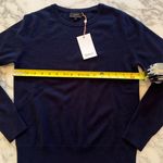 Quince NWOT  Women’s Navy Mongolian Cashmere Crew Neck Sweater Sz S Photo 3