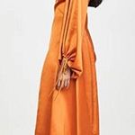STAUD  Sofia Balloon Sleeve Midi Dress in Rust Orange Size 0 Photo 1