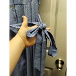 Croft & Barrow  Size 3X Blue Patterned Y-Neck Sleeveless Knee-Length Shirt Dress Photo 4