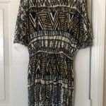 Mlle Gabrielle Tribal Print Tunic Dress yellow, brown, black S Photo 0