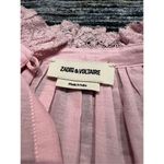 Zadig & Voltaire  Theresa Lace Trim Blouse pink size L Photo 4