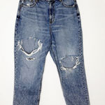American Eagle  Curvy Mom Jeans Distressed Size 12 High Rise Photo 0