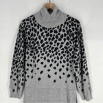 Lascana For Venus Leopard Print Midi Sweater Dress Turtleneck Long Sleeve L Gray Size L Photo 2
