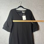 Belongsci Dress Womens Medium Black‎ V Neck Bell Sleeve Shift Mini Dress NEW Black Photo 4