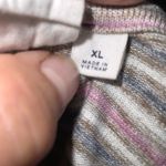 Gap  Soft Knot Pink & Gray Striped Long Sleeve Low Round Neck Top XL Photo 5