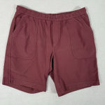 Athleta Fallon Bermuda Shorts Womens Large Tawny Rose Red 988042 Elastic Lounge Photo 0
