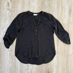 Soulmates Womens  Black 3/4 Sleeve Sheer Blouse - S Photo 0