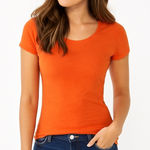 Faded Glory  Orange Short Sleeve T-Shirt XS Photo 0