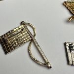 American Flag / Patriotic Top Hat Rhinestone Brooch Pin Lot Of 3 Please Read Photo 10