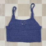 Handmade Periwinkle Lavender Wool Knit Cropped Cottagecore Tank Top Size M Photo 0