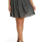 Forever 21 A-Line Skirt Black White Floral Scalloped Waist Sheer Overlay Size 1X Photo 0