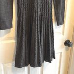 Calvin Klein Women's Charcoal Gray Cable Knit Sweater Dress Long Sleeve Zipper M Photo 5