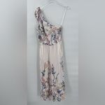 Free People Free People Ivory Floral One Shoulder Jumpsuit Size Xs Photo 3