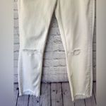 Free People Women's Size 30 White Distressed Ripped Cuff Skinny Leg Jeans Pant Photo 2