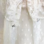 CLAIRE PETTIBONE Vintage Ivory Lace Slip Dress Nightgown Robe Sheer Fairy Small White Photo 7