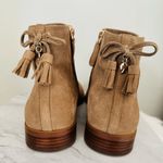 Kate Spade  Sadie Side Zip Tasseled Ankle Suede Boots, ‎ Almond, Size 9.5, NWOB Photo 3