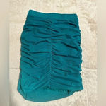 Princess Polly  Black Ruched Top Size 0 Green Stretchy Photo 1