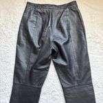 Vintage 90s EXCELLED Leather Pants Womens 10 Black Lined Straight Leg High Rise Photo 2