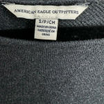 American Eagle  Y2K Grey Blue Cropped Floral Embroidery Sweatshirt Size Small S Photo 8