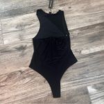 Pretty Little Thing  BLACK SLINKY ASYMMETRIC CUTOUT SLEEVELESS Bodysuit NWT #46 Photo 11