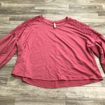 Xhilaration Xhileration Coral Balloon Arm Lace Trim Pullover; Large Women’s Photo 0
