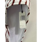 We Wore What NWT  Brooklyn White 1 Piece Striped Deep V Halter Neck Swimsuit Small Photo 6