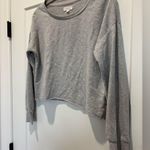 Colsie Gray Cropped Relaxed Crewneck Sweatshirt Size S Photo 5