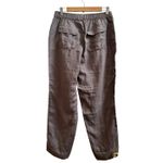 Nicole Miller New Linen Boho Pocket Front Slit Pant Size Medium 26.5 Inch Inseam Photo 3