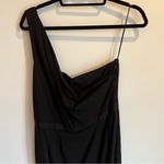 Theory Black Kahalo One Shoulder Mini Cocktail Dress | Size 10 Photo 4