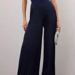 One33 Social Pleated Jumpsuit Size 0 Blue Photo 0