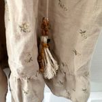 ZARA  NWT Beige Tan Peter Pan Embroidered Floral Collar Mini Dress New Medium Photo 5