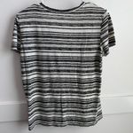 Urban Outfitters  White & Black Striped V-Neck Short Sleeve Shirt Photo 1