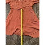 Lush Clothing Lush Women's Burnt Orange Lace Long Sleeve V-Neck Romper Size M Photo 5