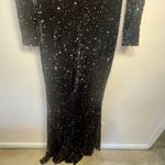 Faeriesty Women Long Dress Mermaid‎ Black Sequin Xl Velvet Sweetheart Neckline Photo 4