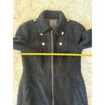 Xxi Military Style Boucle Coat Small Black Zipper Front Crown Buttons Photo 10