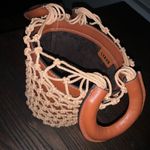 STAUD Nwot  Moreau Leather Bucket Bag designer spring coastal crochet boho $400 Photo 8