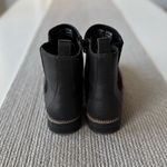 Lands' End Black Pebbled Genuine Leather Lug Sole Ankle Boots Booties Size 10 Photo 4