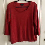 J.Crew 100% Linen Orange Bottom Detailing Top Blouse Size M Medium Photo 0