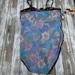 Kathy Ireland VTG One Piece Swimsuit Med Deadstock Floral Tropical Beach Resort Photo 11
