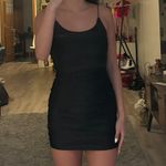 Adika Black Ruched Mini Dress Photo 1