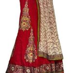 Handmade Lehenga India Traditional Floral Embroidered Lace Boho Long Maxi Pleated Skirt Photo 0